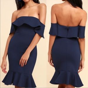 LuLus Confidence Boost Off-The-Shoulder Bodycon